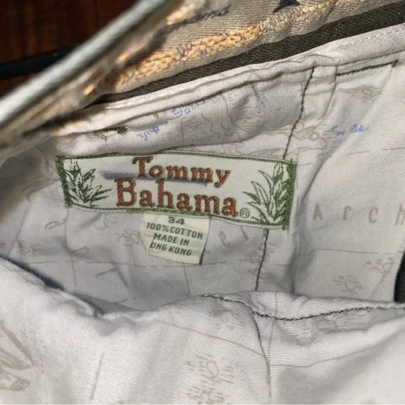 Tommy Bahama Sage Green Pleated Chino Cuffed Leg Men’s Pants Size 34 - Picture 9 of 9